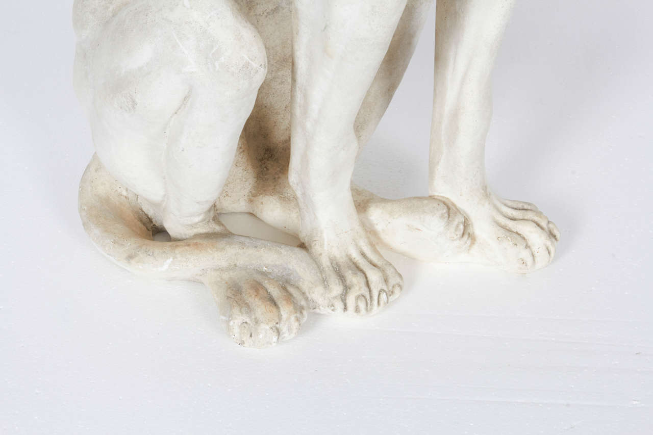 Unknown Vintage Plaster Whippet Dog Sculpture For Sale