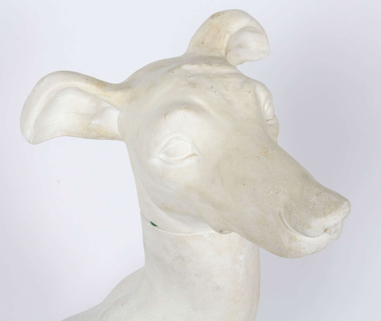 Vintage Plaster Whippet Dog Sculpture In Good Condition For Sale In New York, NY