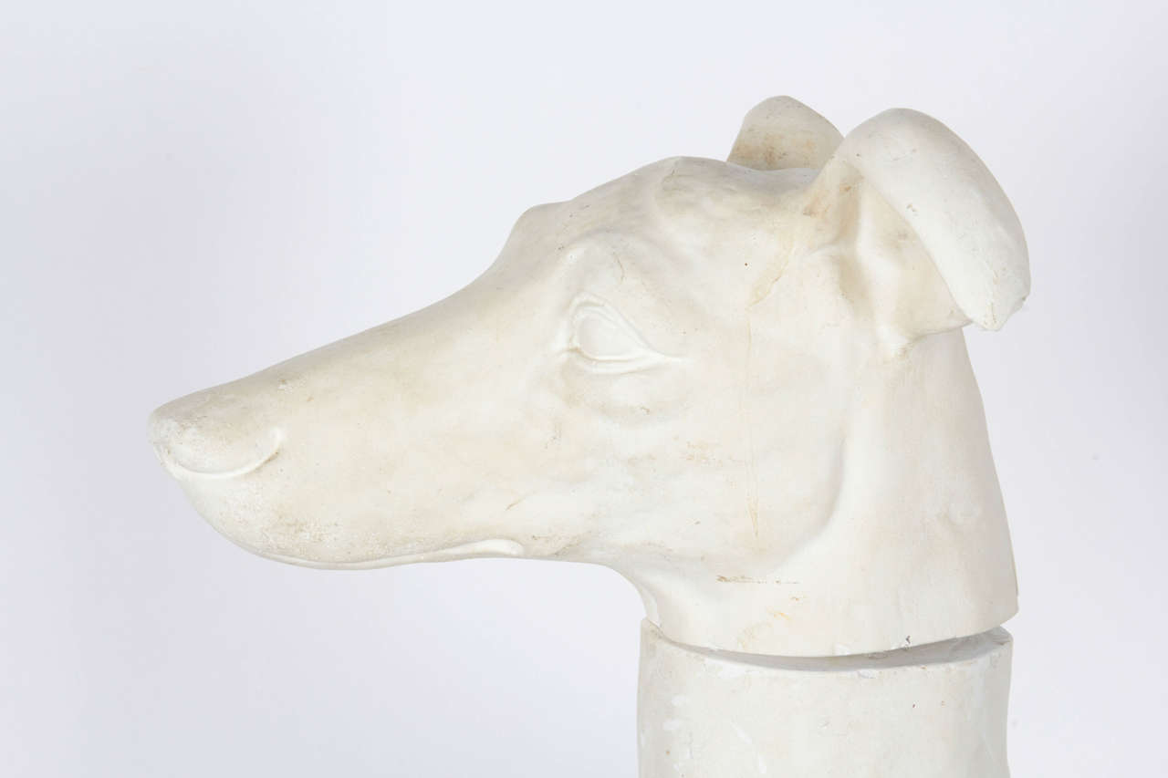 Vintage Plaster Whippet Dog Sculpture For Sale 2