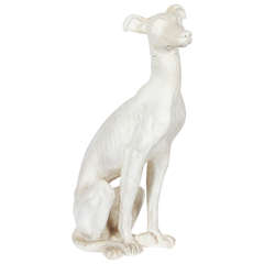 Vintage Plaster Whippet Dog Sculpture