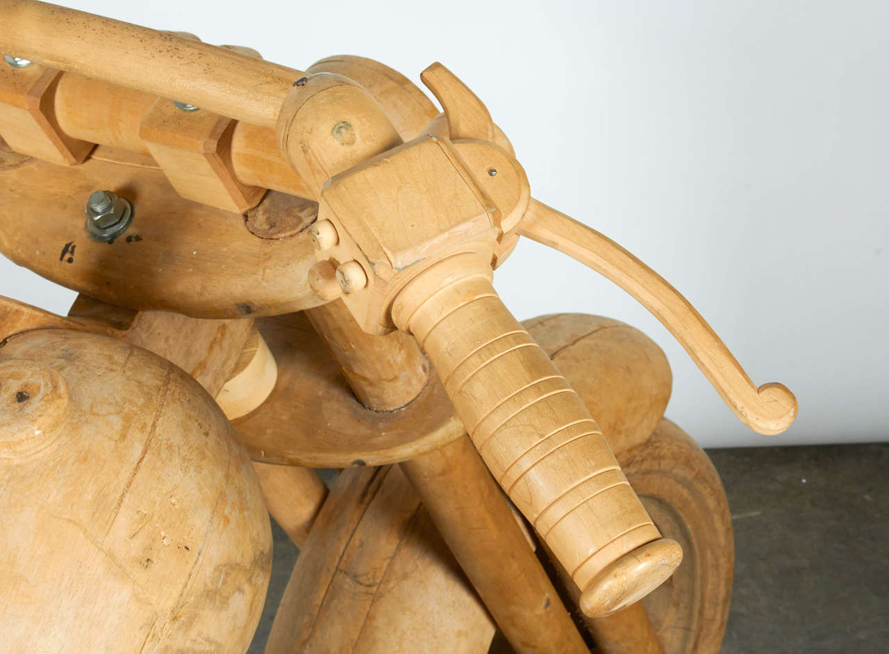 Wooden Motorcycle Replica In Good Condition For Sale In New York, NY