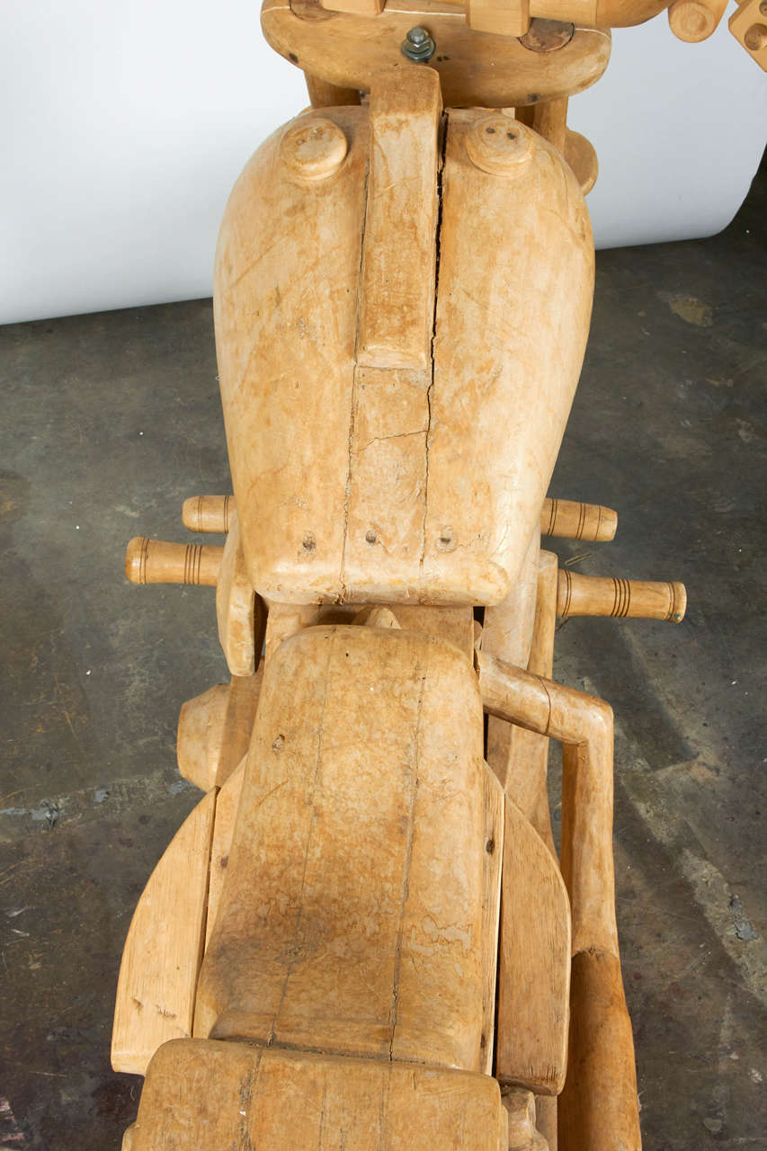 20th Century Wooden Motorcycle Replica For Sale
