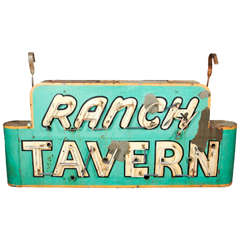 Antique Double-Sided "Ranch Tavern" Neon Sign