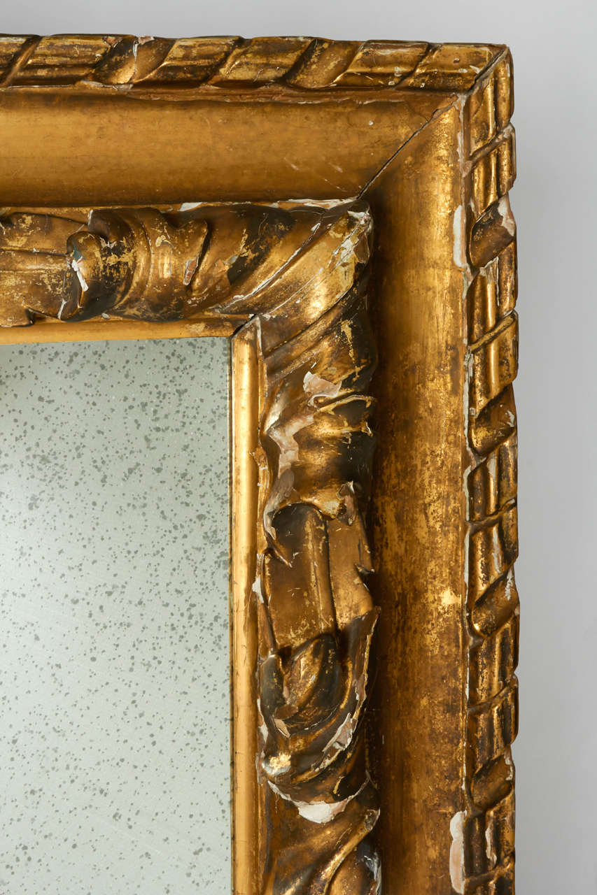 Very Large 19th Century Gilt Plaster Frame Patina Mirror by M. & B. Bartington For Sale 1