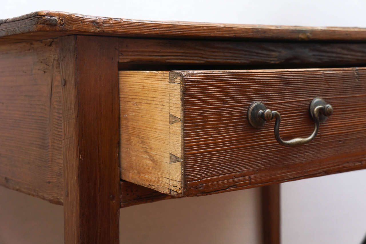 American Pine Single Drawer Side Table at 1stDibs