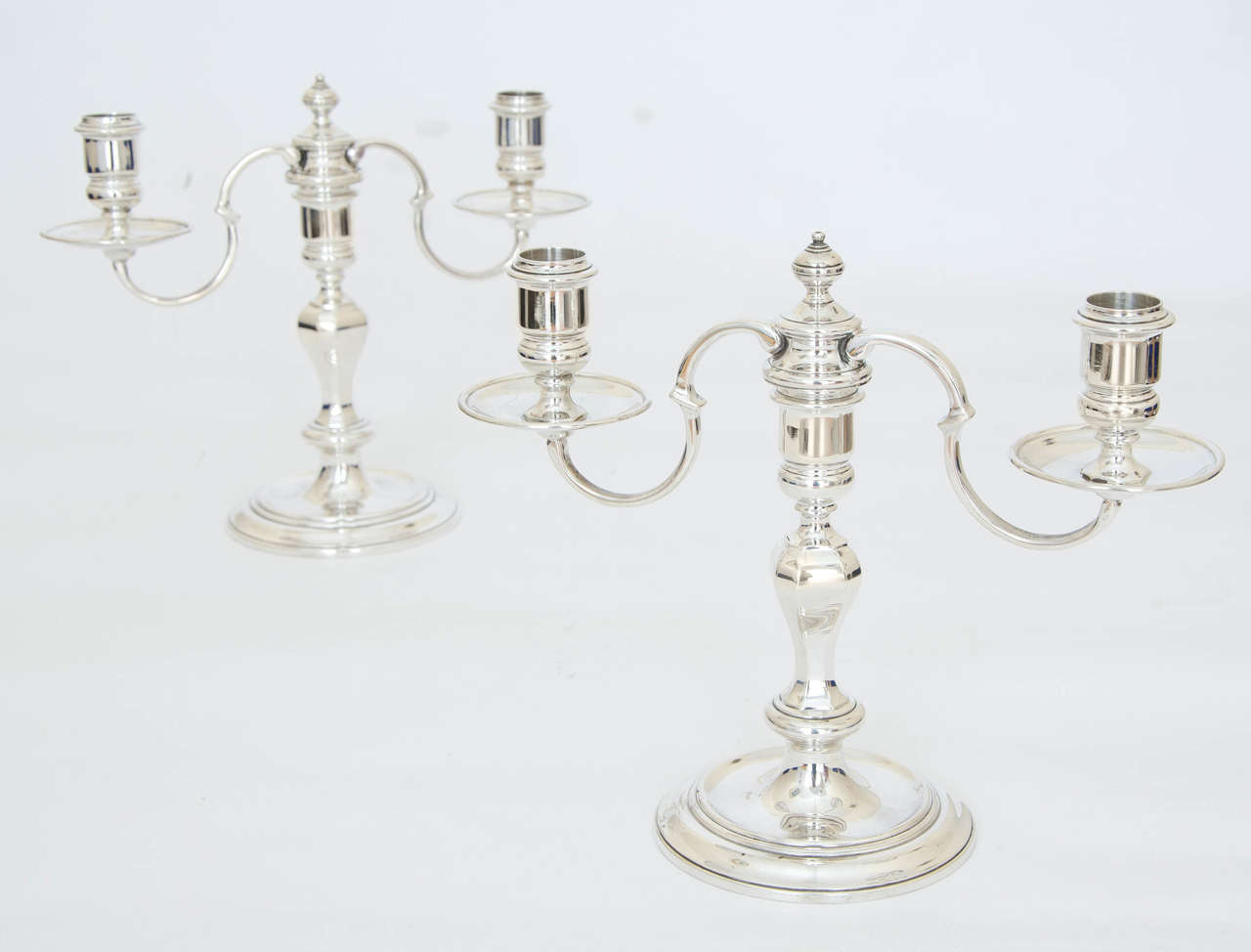 Pair of Sterling Silver Candelabra For Sale at 1stdibs