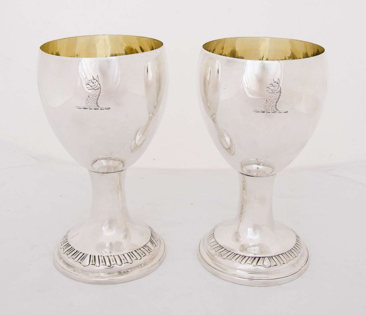 Pair of Irish Provincial Silver Goblets