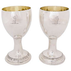 Pair of Irish Provincial Silver Goblets