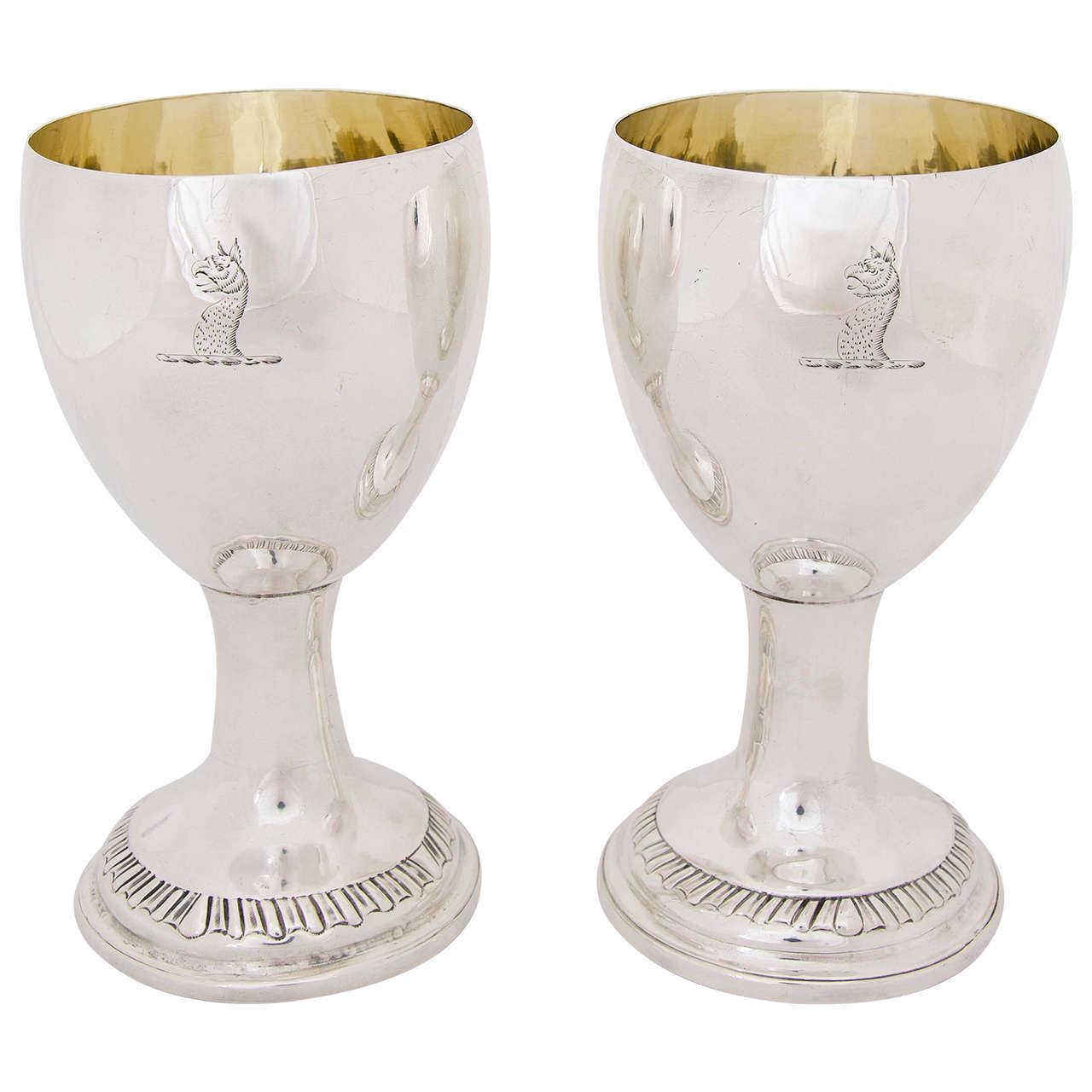 Pair of Irish Provincial Silver Goblets For Sale at 1stDibs