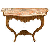 Louis XV Style Limed Marble Top Console