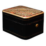 A Antique Boulle Box With Inlaid Brass And Tortoise Shell