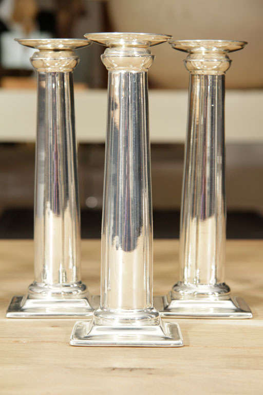 Antony Todd Collection Silver Candleholders In Excellent Condition For Sale In New York, NY