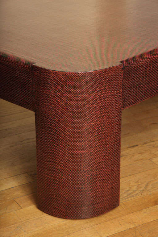 A Lacquered Linen Coffee Table in the Manner of Karl Springer 3