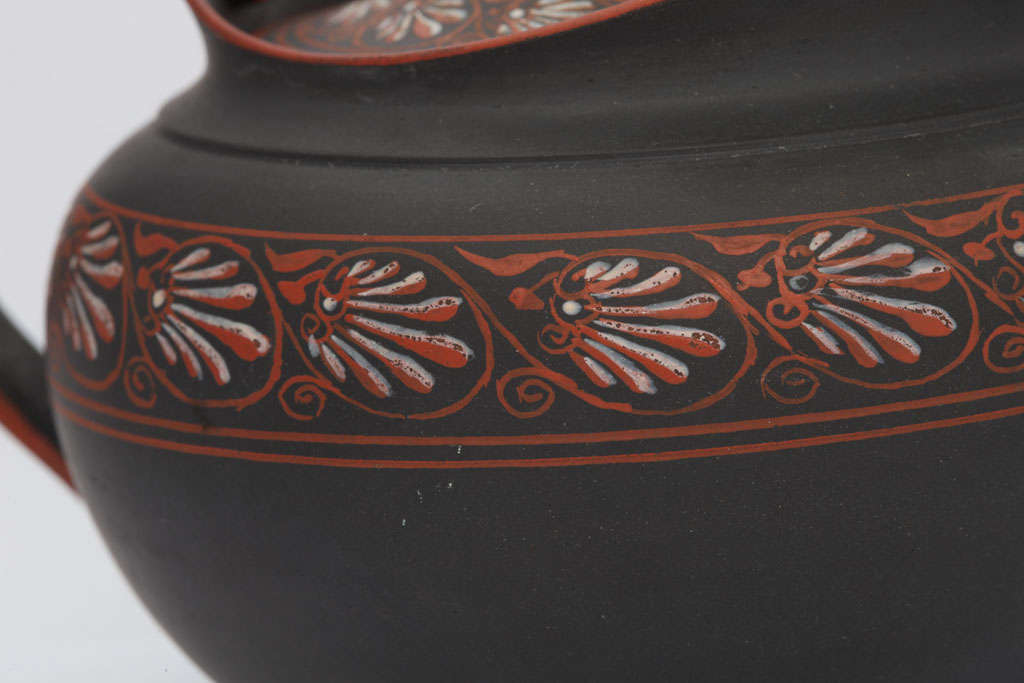 A Rare Wedgwood Encaustic Decorated Basalt Teapot For Sale 1