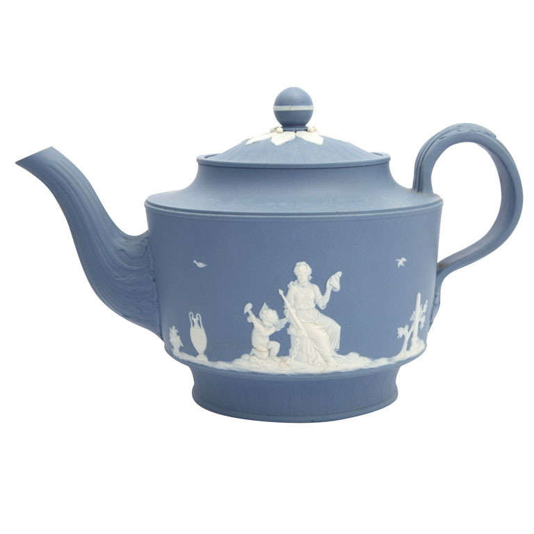 A Rare Signed Neale & Co Jasper Teapot For Sale