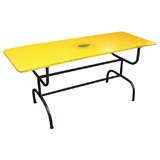 High Style Mid-Century Swiss Painted Metal Table