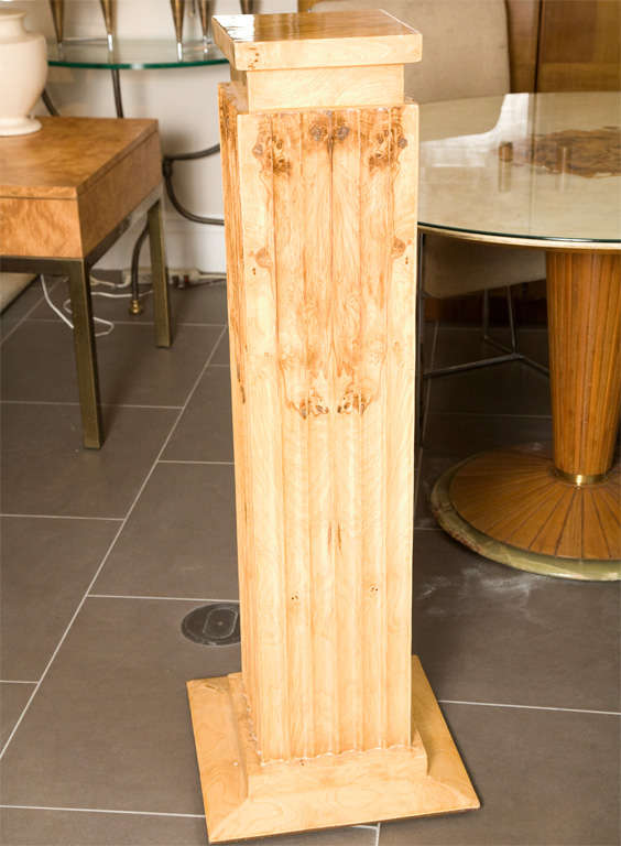 pair of Burlwood column pedestals