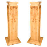 Pair of Burlwood Column Pedestals