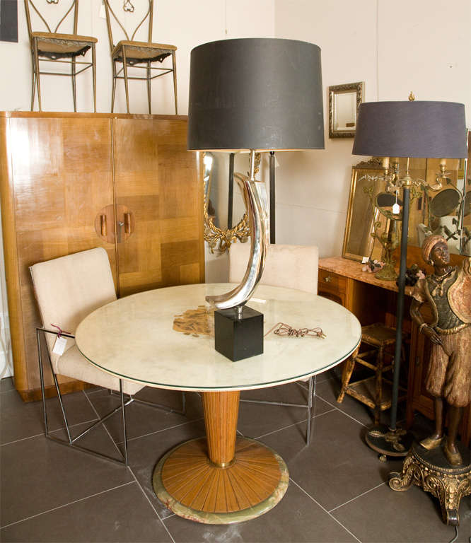 Stunning chrome table lamp with metal base