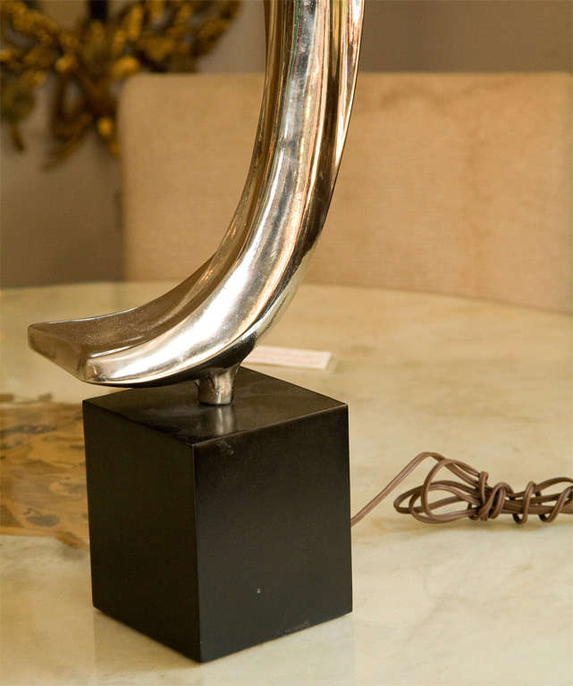 American Sculptural chrome table lamp by Laurel