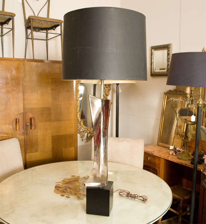 20th Century Sculptural chrome table lamp by Laurel