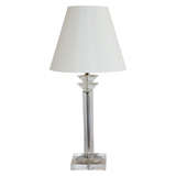 Glass and Lucite Modernist Table Lamp