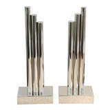 KEM Weber Polished Chrome Andirons