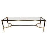 Coffee table with glass top by Maison Jansen