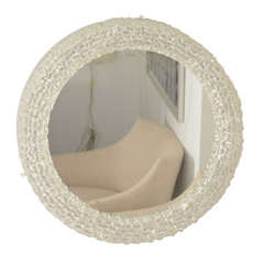 Illuminated Textured Sculptural Resin Mirror
