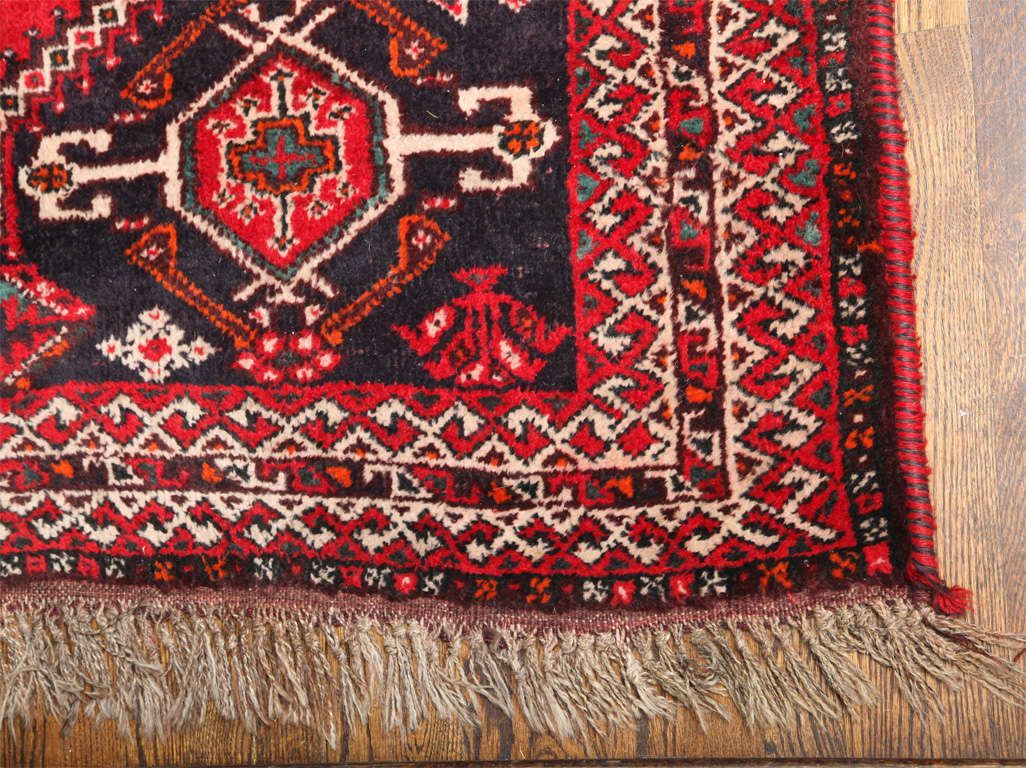 Persian Hamadan Wool on Wool Rug with Fringe