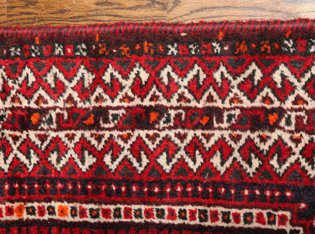 Hamadan Wool on Wool Rug with Fringe 4