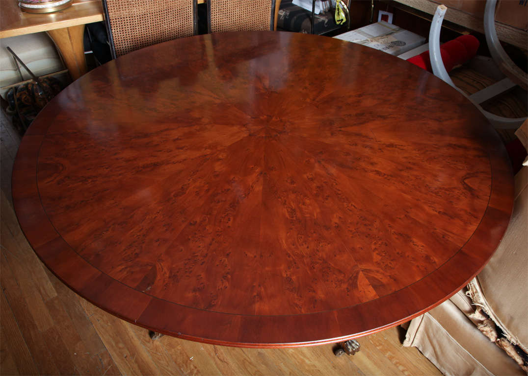 A Round English George III Style Pedestal Base Table
