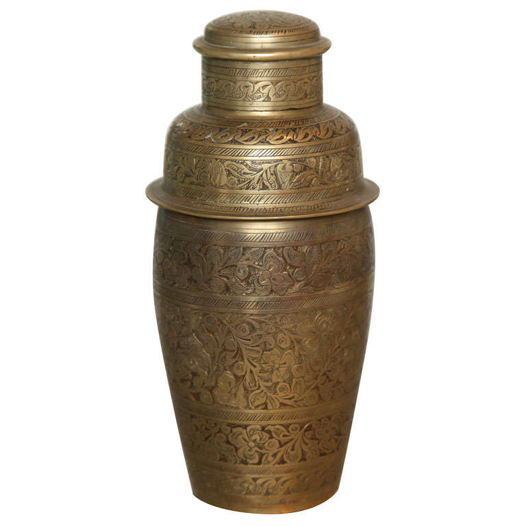 Indian Colonial Brass Cocktail Shaker at 1stDibs