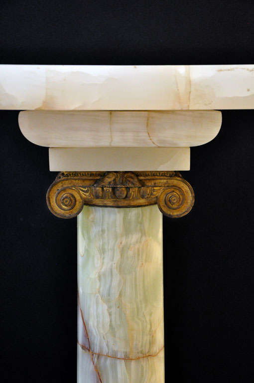 Empire Onyx Pedestal with Gilt Bronze Mounts, France, 1880 In Excellent Condition For Sale In Chicago, IL