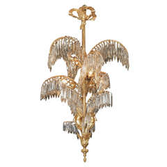 Antique French "Belle Epoque" Ormolu and Crystal Chandelier