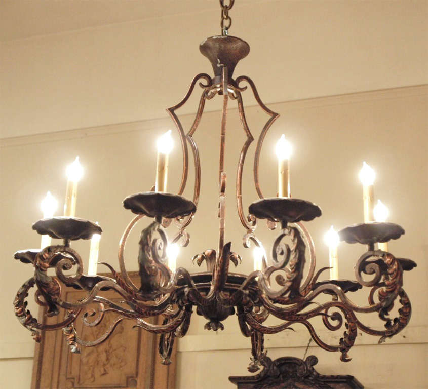 Antique Wrought Iron Chandelier 2