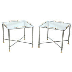 Pair of Chrome  End Tables