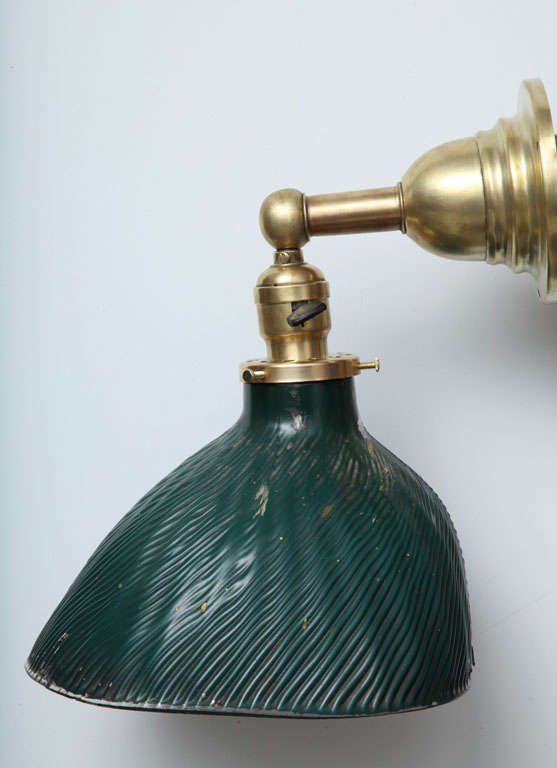 Vintage X-Ray Green Mercury Glass & Brass Wall Lamp 1