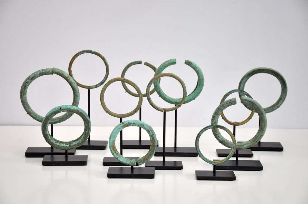 Collection Of Vietnamese Bronze Bracelets, Set of 12