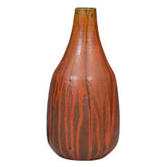 Mid Century Ceramic "Drip" Glaze Vase by Fantoni