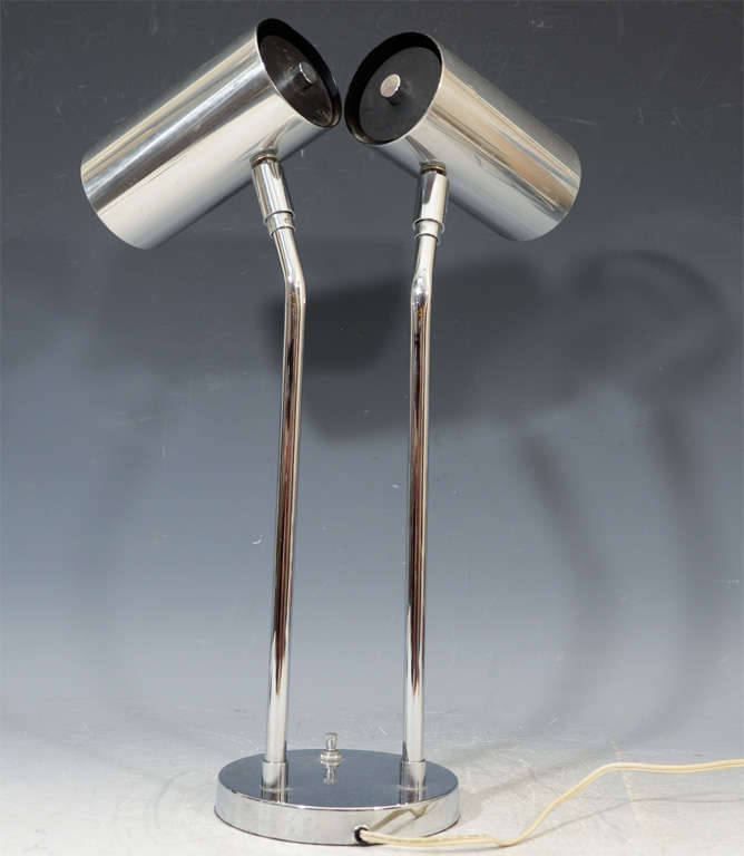 Mid Century Chrome Articulated Desk Lamp by Koch and Lowy 2