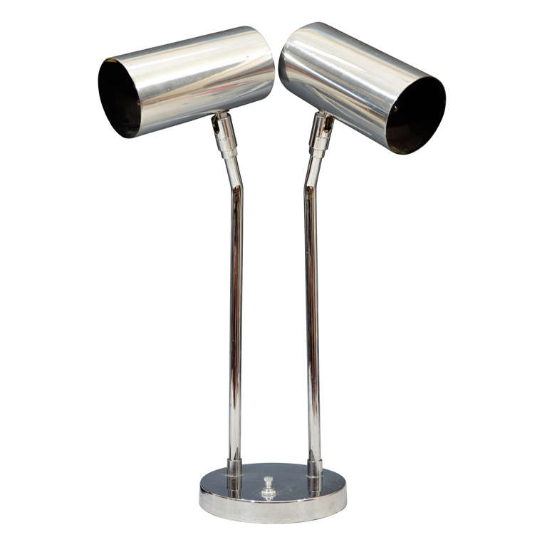 Mid Century Chrome Articulated Desk Lamp by Koch and Lowy