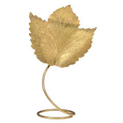 Mid Century Brass "Leaf" Table Lamp by Curtis Jere