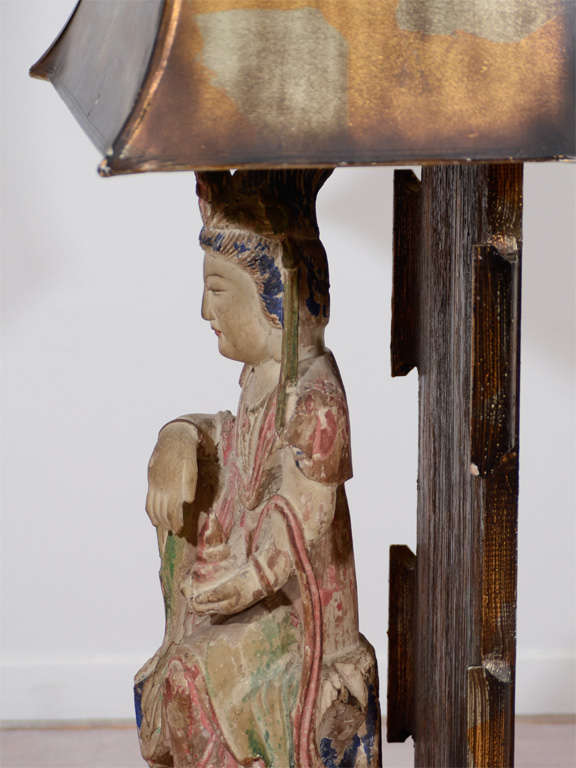 Rare Extraordinary Pair Of 1940's Asian Figure Table Lamps by James Mont For Sale 1