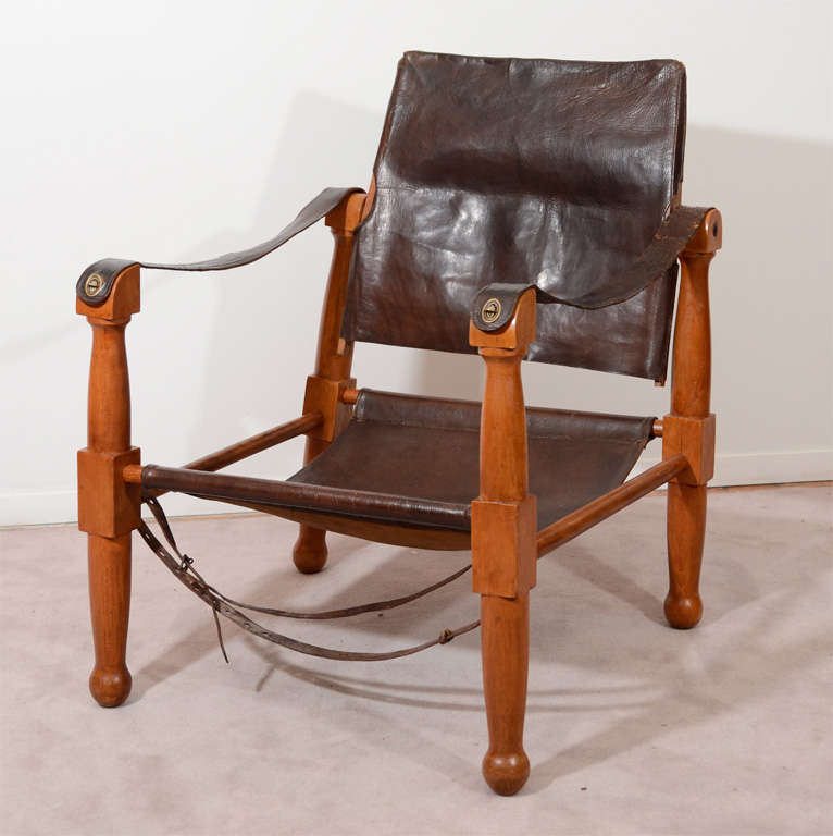 Pair of Vintage French Collapsible Safari Chairs