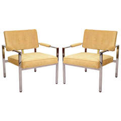 Pair of Mid Century Lounge Chairs by Milo Baughman