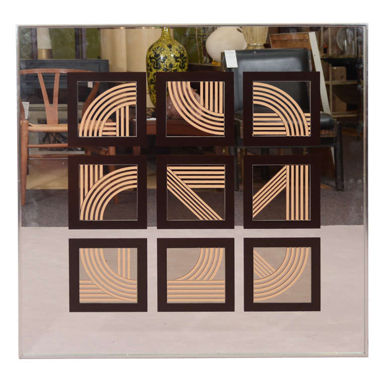 Mid Century Op-Art Mirror by Mark Warren