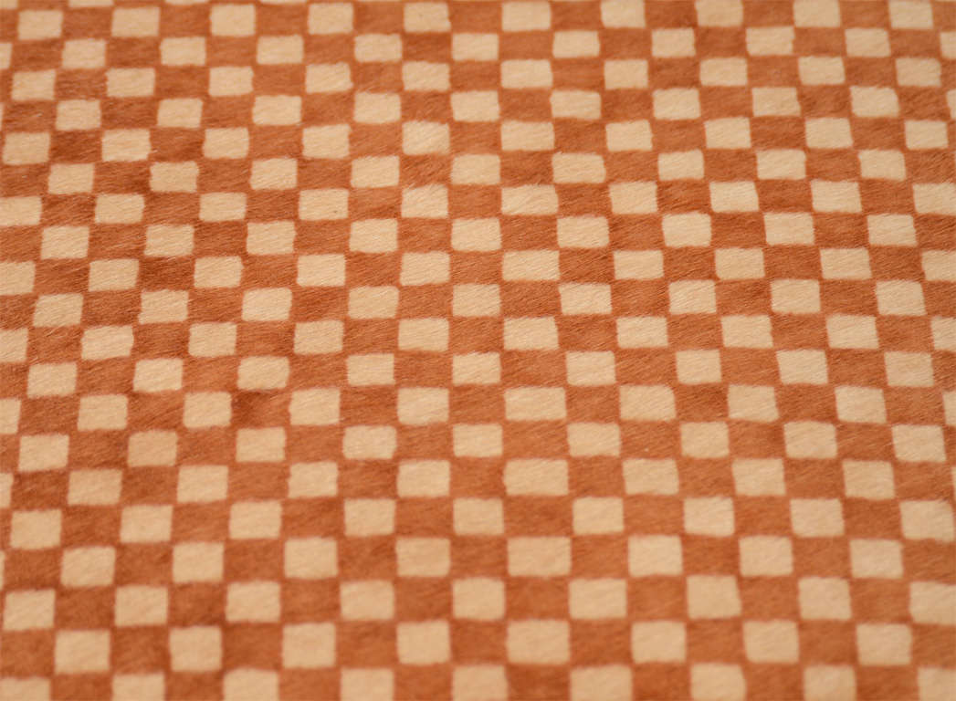 Pair of Mid Century X-Base Checkered Stools by Milo Baughman 1