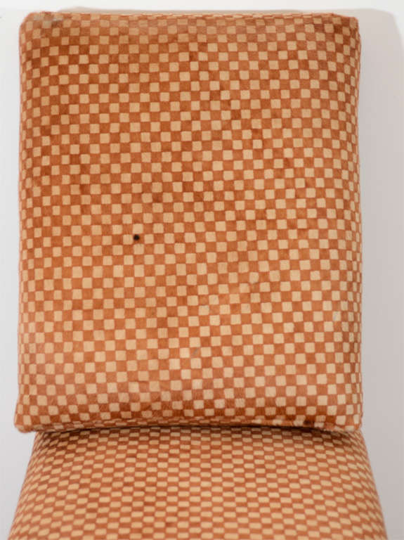 Pair of Mid Century X-Base Checkered Stools by Milo Baughman 2