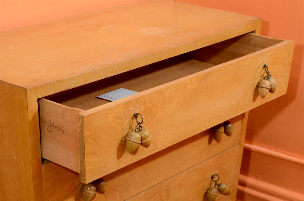 Wood Mid Century Dresser w/ Acorn Drawer Pulls by Johan Tapp